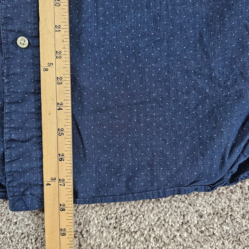 Ralph Lauren Shirt Mens Large Blue Polka Dot Long Sleeve Classic Fit Indigo - Picture 10 of 11